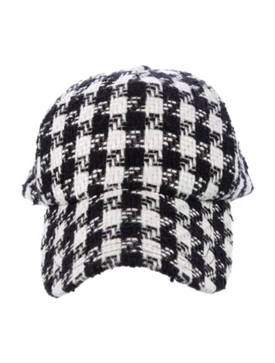 Pre-owned Balmain Checkered Baseball Hat In Black/white