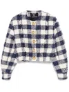 Balmain Blue/white Crewneck Bomber Jacket