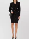 Balmain "checkered" Knit Skirt Featuring Front Pockets