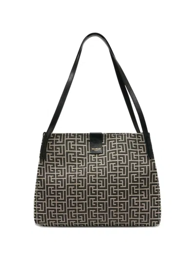 Balmain Chic Tote Bag - Height 32.5 Cm, Width 43 Cm, Depth 15 Cm In Gray