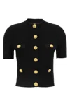 Balmain Black Sweaters With Golden Buttons In Black