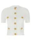 Balmain Short Sleeve Buttoned Pocket Knit Cardigan In White