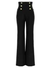 Balmain Button-embellished Crepe Wide-leg Pants