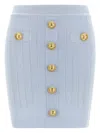Balmain 2-pockets Button-front Rib Mini Skirt