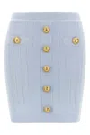 Balmain 2-pockets Button-front Rib Mini Skirt