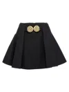Balmain Pleated Mini Skirt In Black