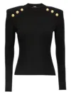 Balmain Black Viscose Blend Sweater