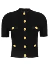 Balmain Black Sweaters With Golden Buttons