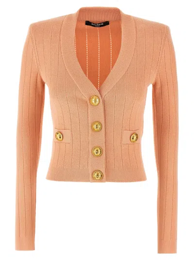 Balmain Chiocciola Sweaters And Cardigans In Powder
