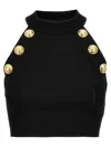 Balmain Chiocciola Tops In Black