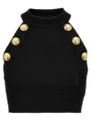 Balmain Chiocciola Tops In Black
