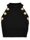 Balmain Chiocciola Tops In Black
