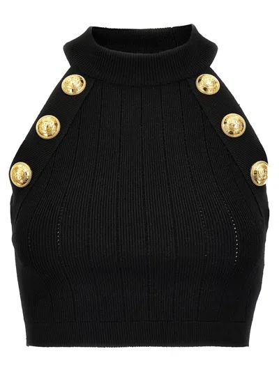 Balmain Chiocciola Tops In Black