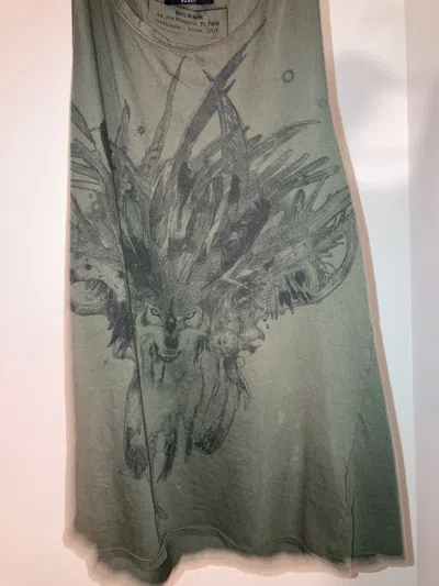 Pre-owned Balmain Christopher Decarnin Era 2011 Wolf Tank In Green