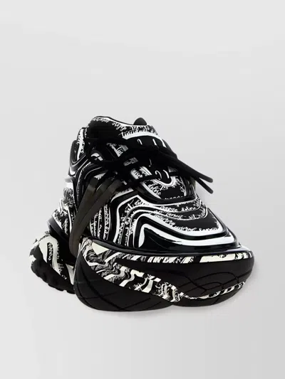 Balmain 'chunky Sole Graphic Pattern Round Toe' Sneakers