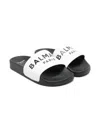 Balmain Open-toed Slippers In White