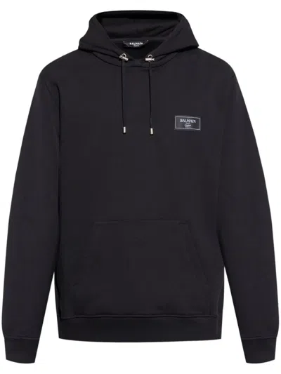 Balmain Classic Black Hoodie With Kangaroo Pocket