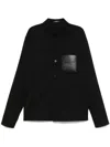 Balmain Black Shirt With Classic Collar And Logo Detail On The Pocket