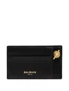 Balmain Monogram-pattern Chain-link Card Holder In Black