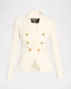 Balmain Classic Double-breasted Fitted Wool Jacket In White