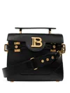 Balmain B-buzz 23 Monogram Leather Top Handle Bag In Black