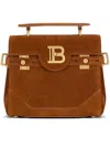 Balmain Medium Handle Bag Adjustable Strap Hardware In Brown