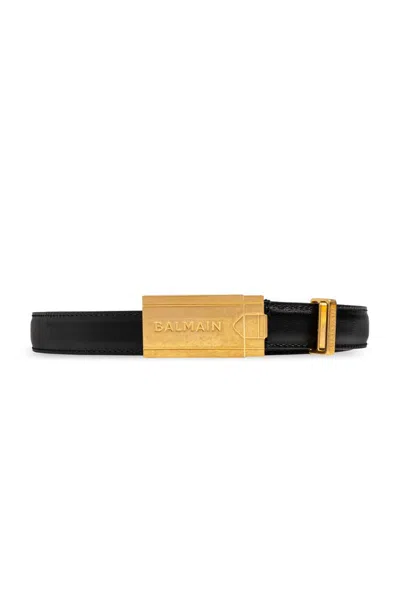 Balmain Classic Logo Plaque Belt In Black