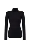 Balmain Mohair Button Sweater In Black