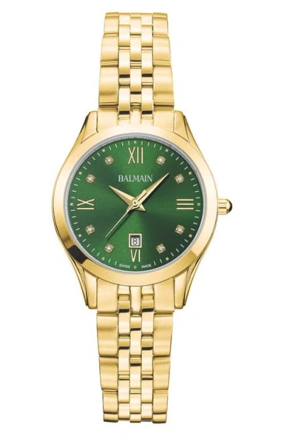 Balmain Classic R Diamond Bracelet Watch, 30mm In Gold