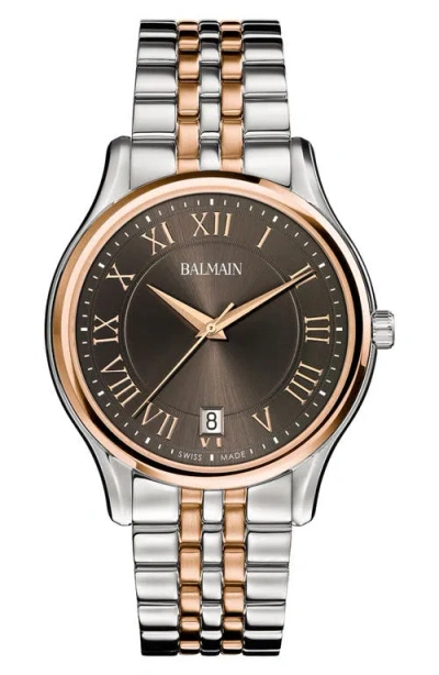 Balmain Watches Classic R Two-tone Bracelet Watch In Stainless Steel/rose Gold