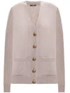 Balmain Long-sleeved Knitted Cardigan In Pink