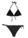 Balmain Classic Triangle Bikini With Adjustable Ties In Black