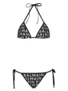 Balmain Multicolour Triangle Bikini With Adjustable Ties In Black