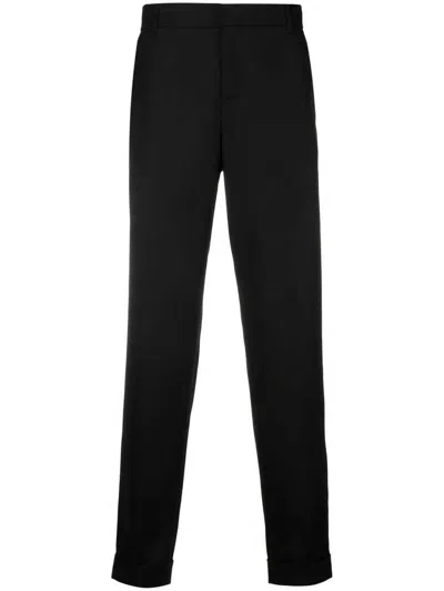 Balmain Classic Tube Leg Wool Pants For Men In Cyan