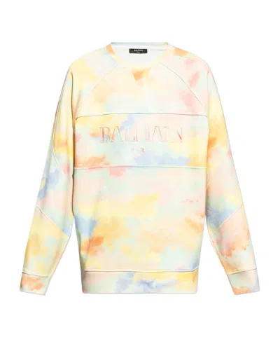 BALMAIN BALMAIN TIE-DYED CREWNECK SWEATSHIRT