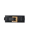 Balmain Anthem Buckle-detail Calfskin-leather Clutch In Black