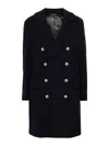 Balmain Double-breasted Coat In Azul