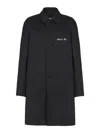 Balmain Logo-embroidered Single-breasted Coat In Black