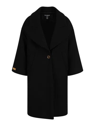 BALMAIN COAT WITH LOGO