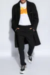 Balmain Logo-embroidered Single-breasted Coat In Black
