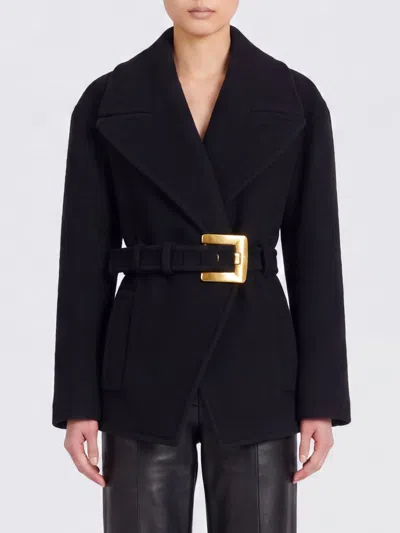 Balmain Coat Woman Color Black
