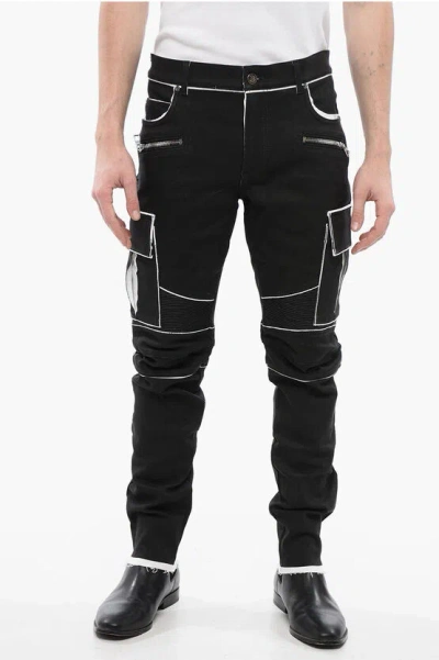 Balmain Coated Cotton Cargo Pants With Contrasting Details