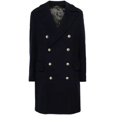 Balmain Coats In Blue