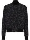 Balmain Printed Bomber Jacket - Men's - Viscose/cupro In Black