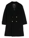 Balmain Double-breasted Felted Coat In Black