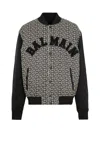 Balmain Pb Labyrinth Monogram Varsity Bomber Jacket In Multi