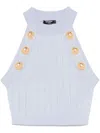 Balmain Coin-buttons Detailed Top In Blue