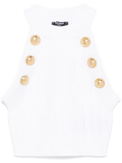 BALMAIN COIN-BUTTONS DETAILED TOP