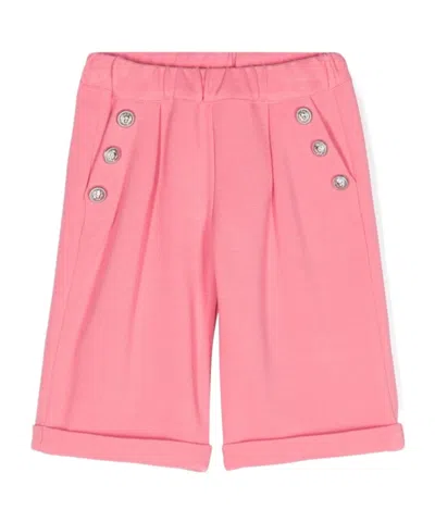 Balmain Babies' Coin-engraved Straight Trousers In Pink