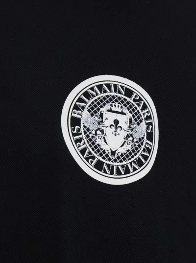 Balmain 'coin' Polo Shirt In Multicolor